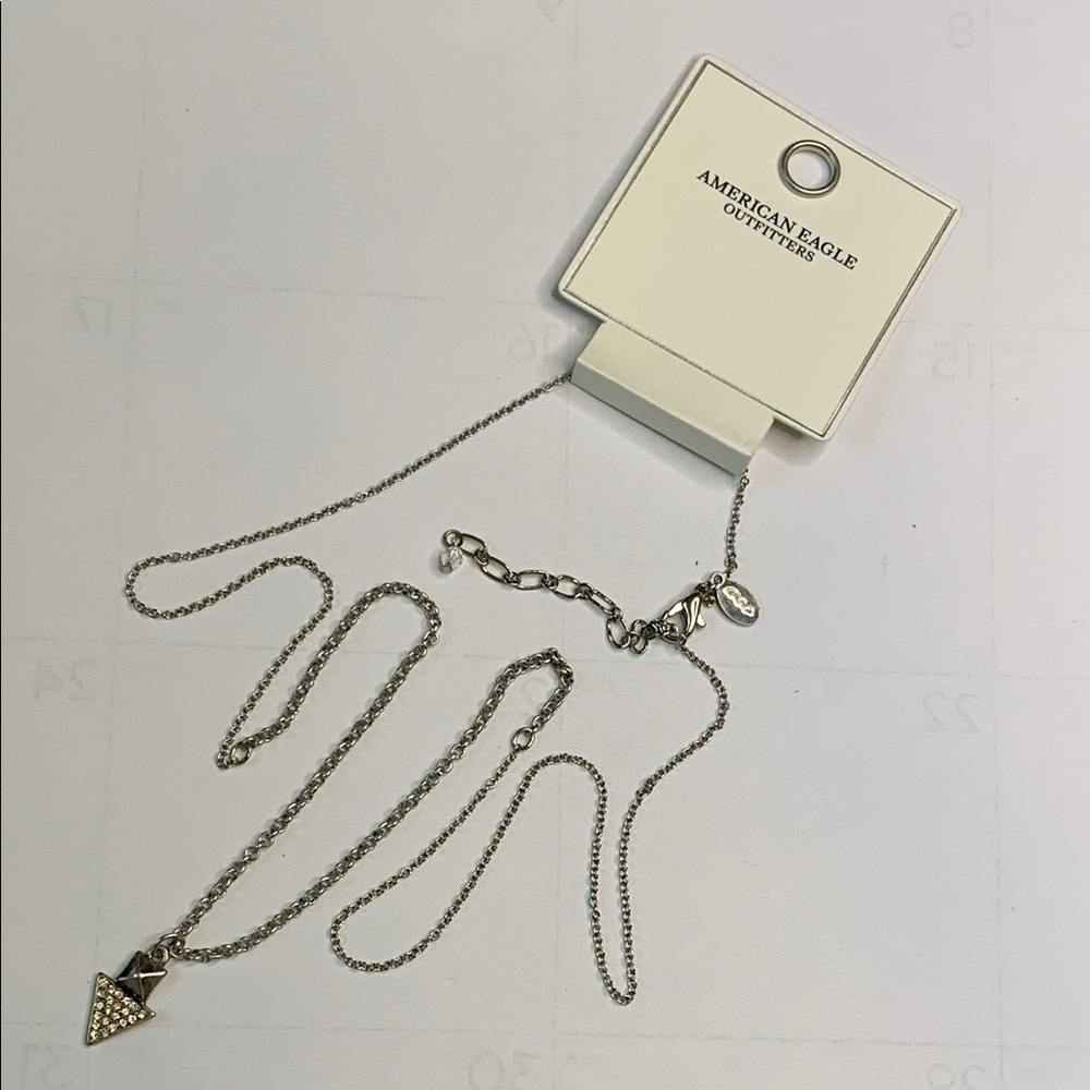 American Eagle Charm Necklace Silver Toned. Adjustable length